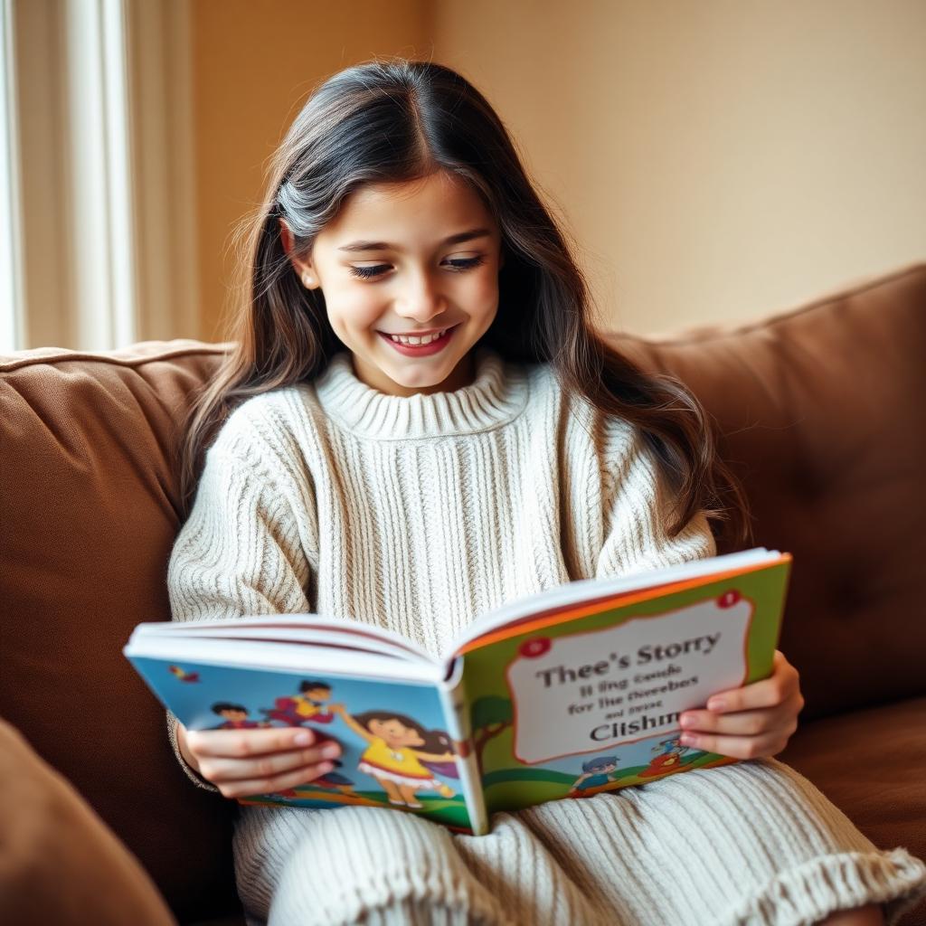 A mother reading a personalized storybook to her daughter at bedtime
